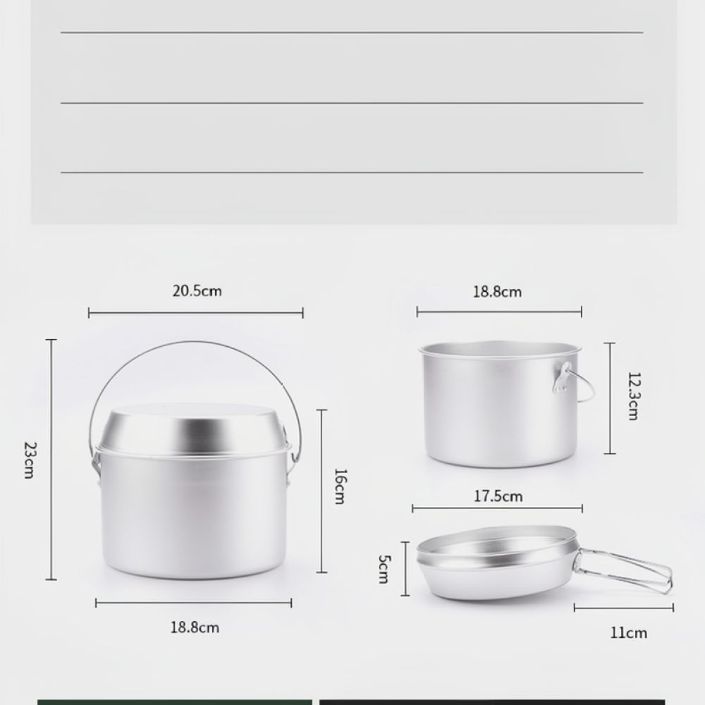 Camping Cooking Dining Set - Set di pentole e padelle portatili