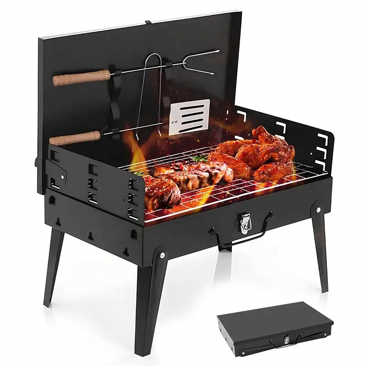 Camping Hiking Cooking - 1 barbecue portatile a carbone, piccolo