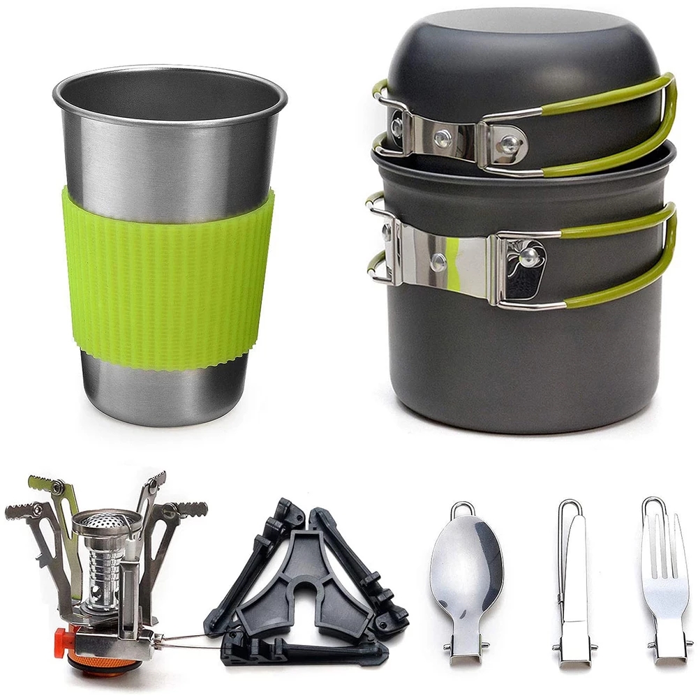Camping Cooking Organizer - Kit di pentole da campeggio con