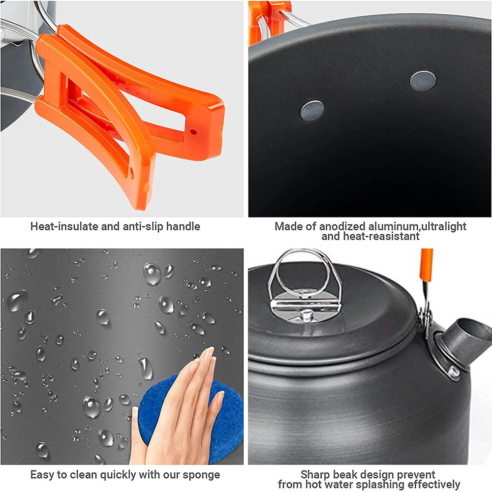 1 pz/1 set kit di pentole da c - Camping Cooking Organizer recensione e prezzo