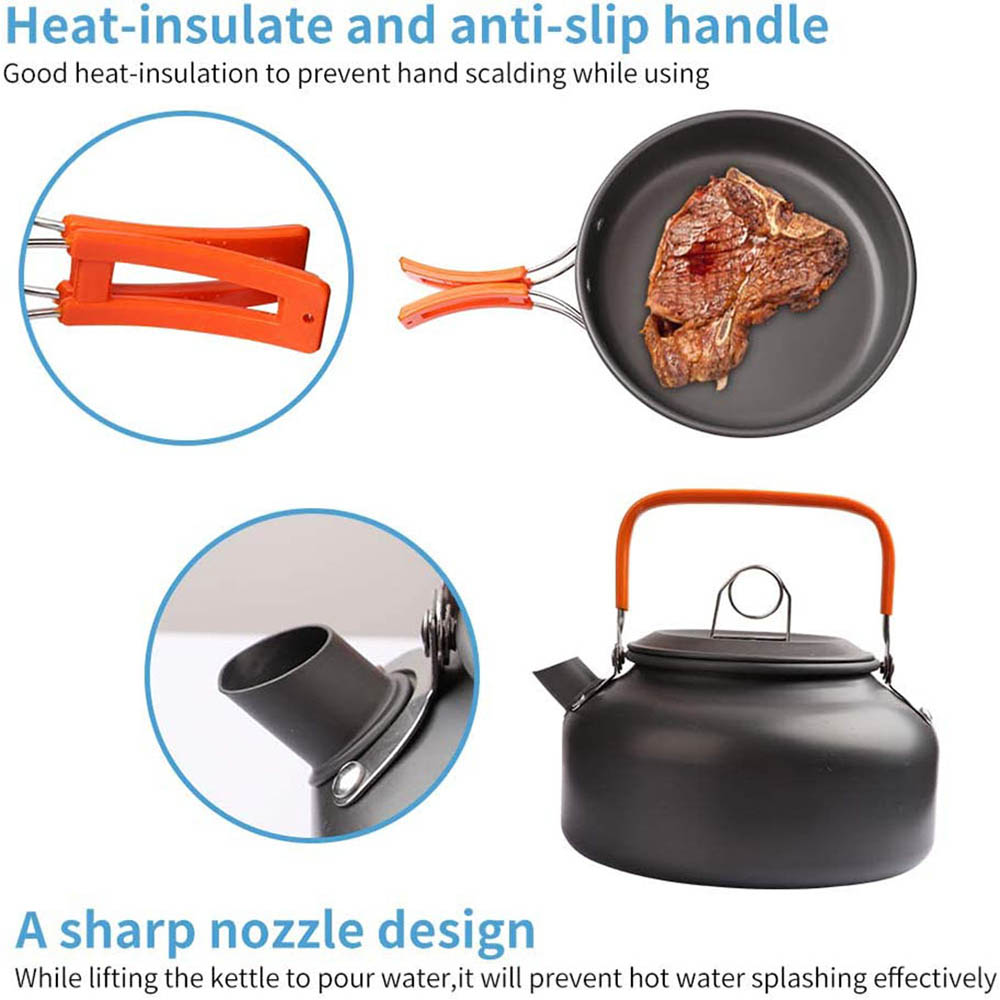 1 pz/1 set kit di pentole da c - Camping Cooking Organizer recensione e prezzo