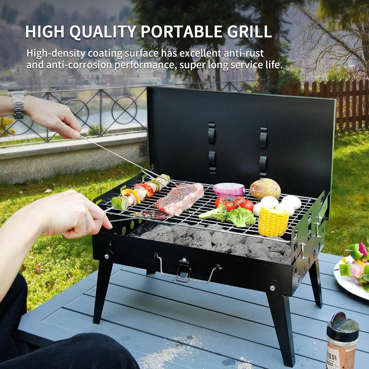 1 barbecue portatile a carbone - Camping Hiking Cooking recensione e prezzo